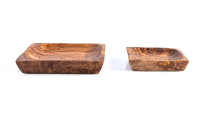 Darido Set of 2 Square Olive Wood Snack Plates | Premium quality, Handmade, and Elegant