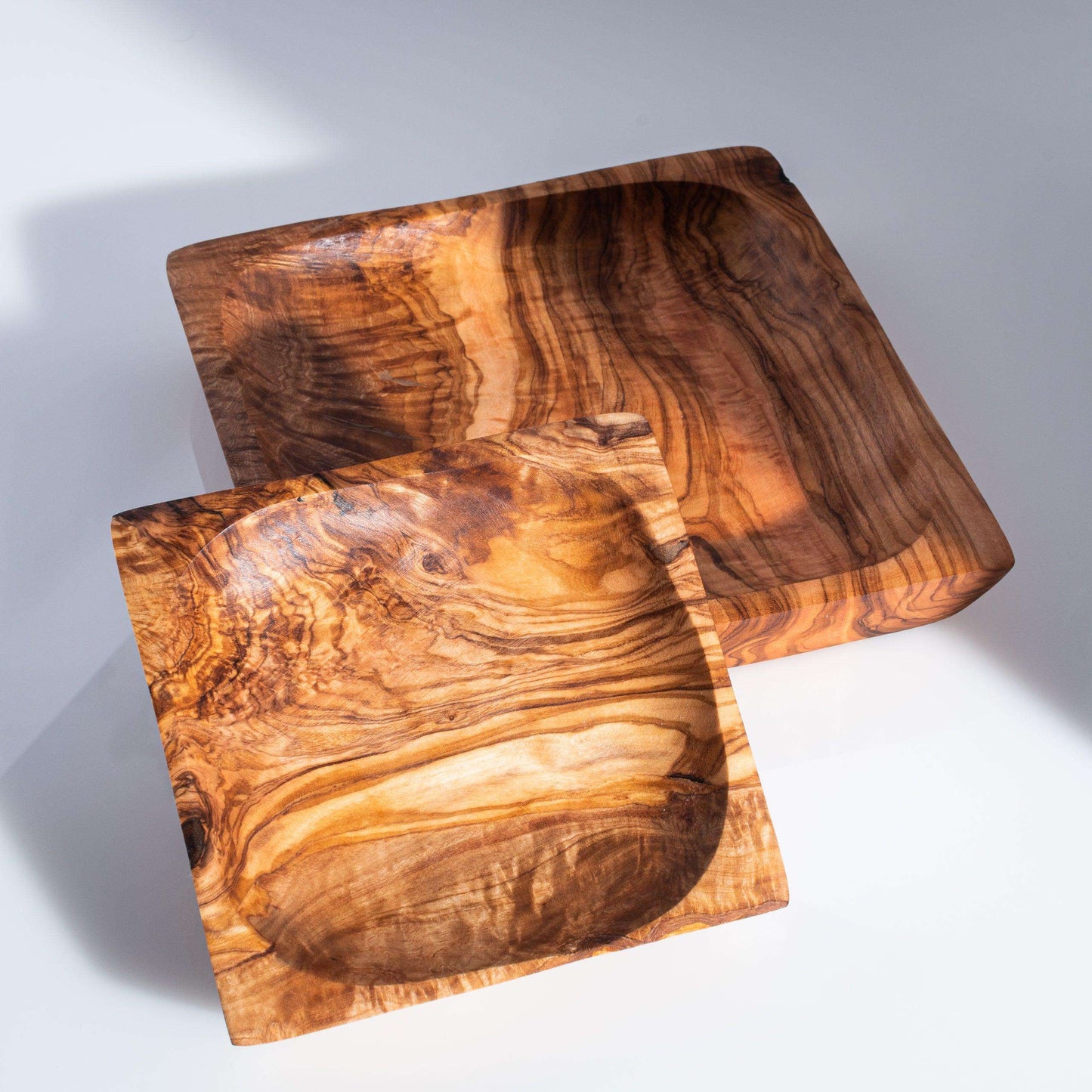 Darido Set of 2 Square Olive Wood Snack Plates | Premium quality, Handmade, and Elegant