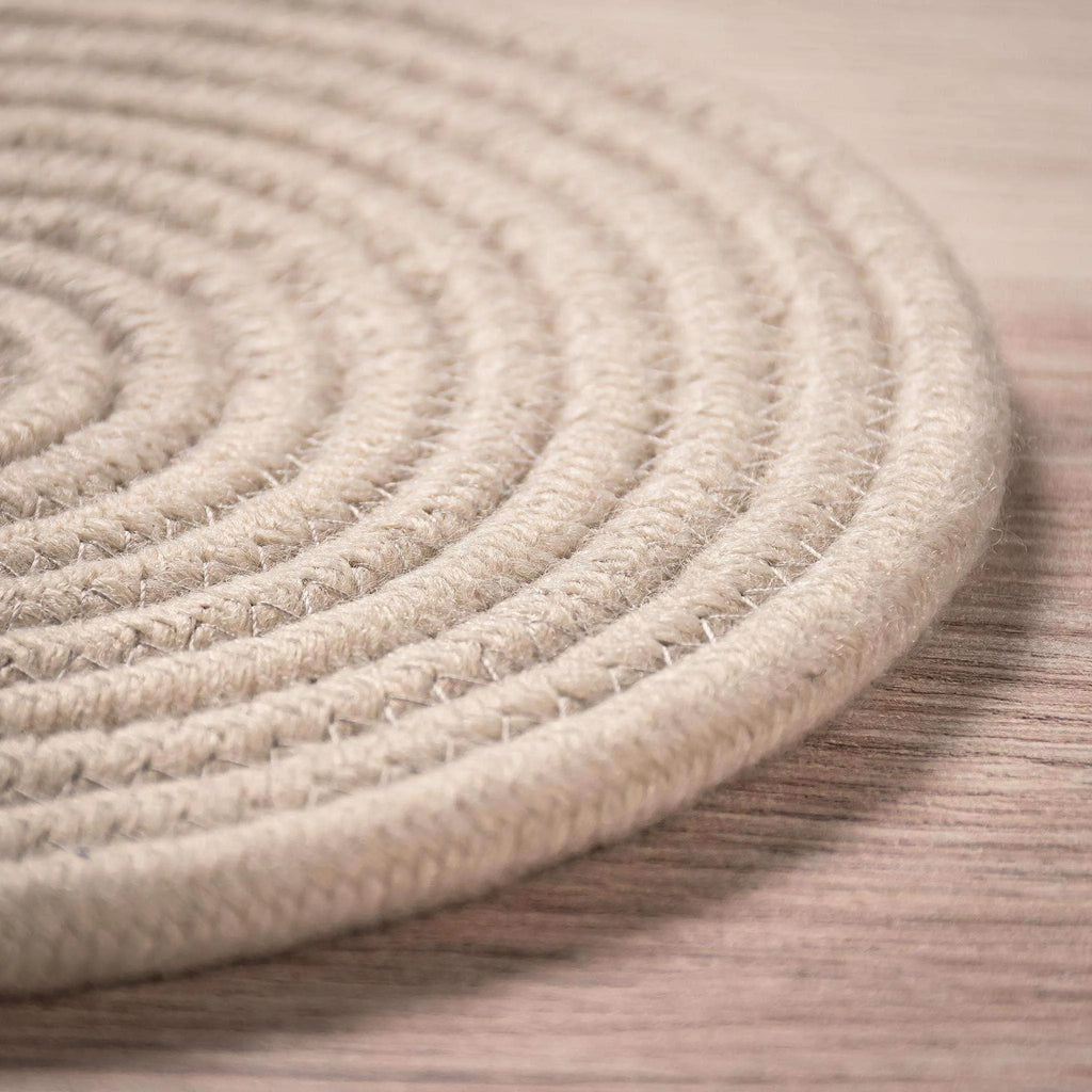 Set of 2 Round Beige Coasters - 15cm