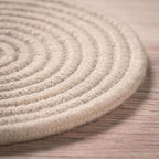 Set of 2 Round Beige Coasters - 15cm