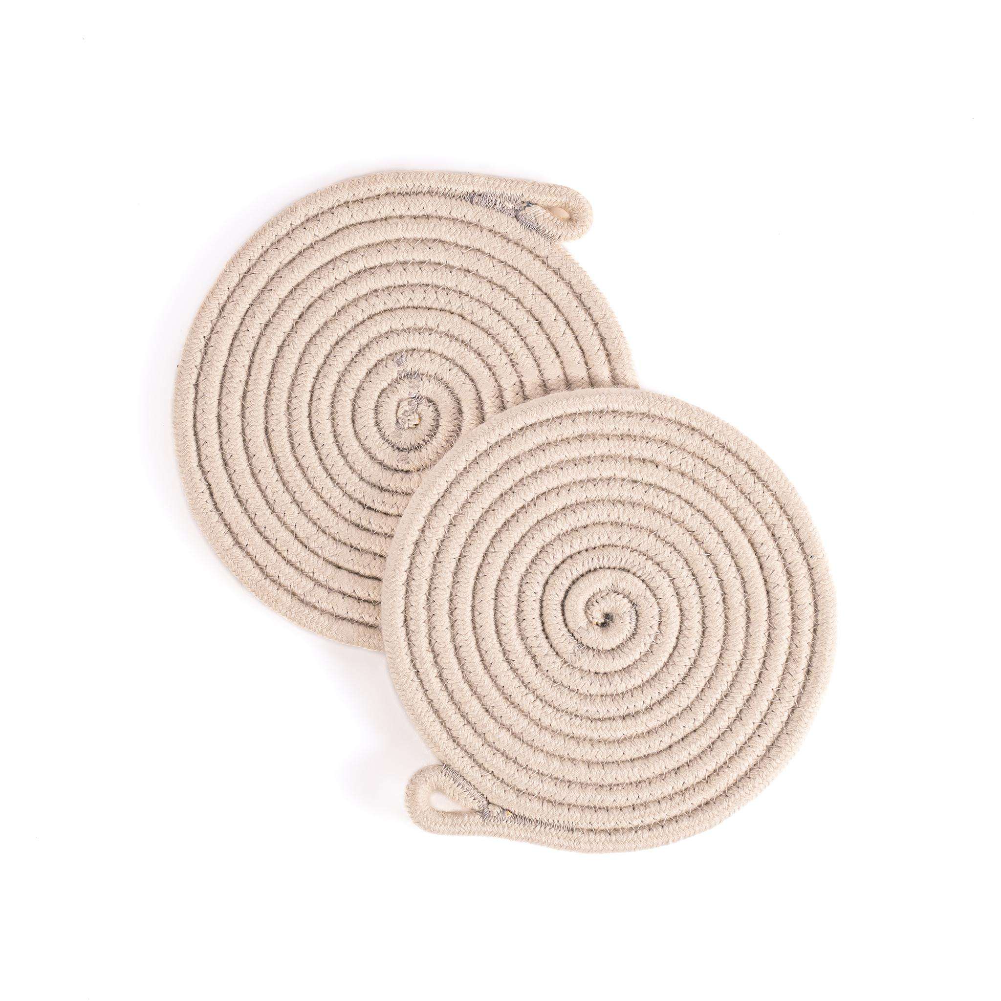 Darido Set of 2 Beige Coaster 15cm Cotton Poly Hangable Stylish