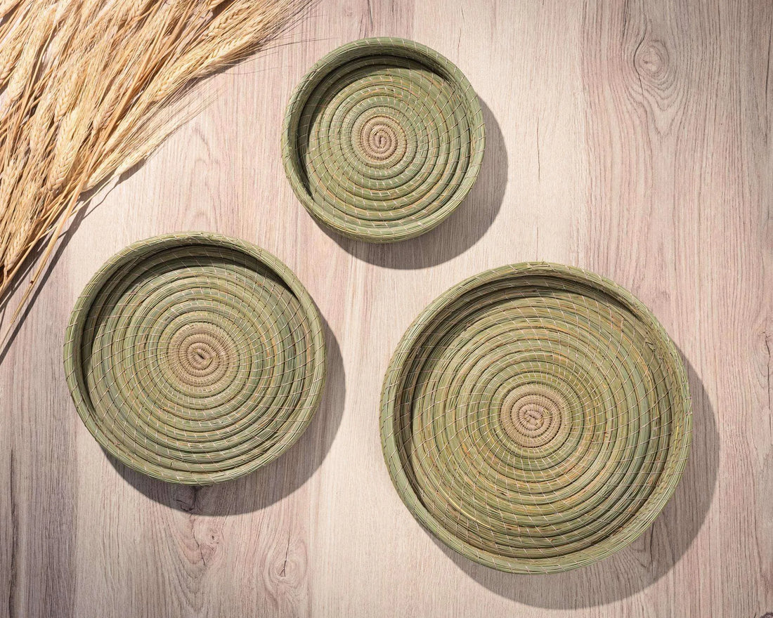 Darido set of 3 elegant Halfa Trays | three sizes | Handmade and Eco-chic