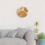Handcrafted Olive Wood Wall Clock with Premium Epoxy Resin - Unique 13.4" Silent Artisan Wood Wall Decor – detail view 7
