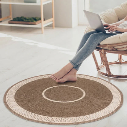 Handcrafted Round Braided Cotton Rug – view 4