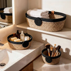 Organa – 5-Piece Braided Cotton Storage Basket Set – product and lifestyle view 5