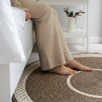 Handcrafted Round Braided Cotton Rug – product and lifestyle view 5