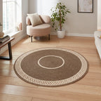 Handcrafted Round Braided Cotton Rug – product and lifestyle view 7
