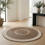 Handcrafted Round Braided Cotton Rug – product and lifestyle view 8