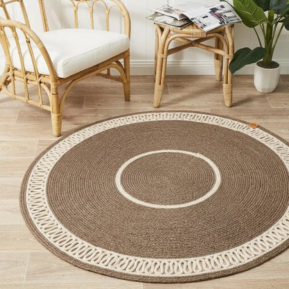 Handcrafted Round Braided Cotton Rug – view 1
