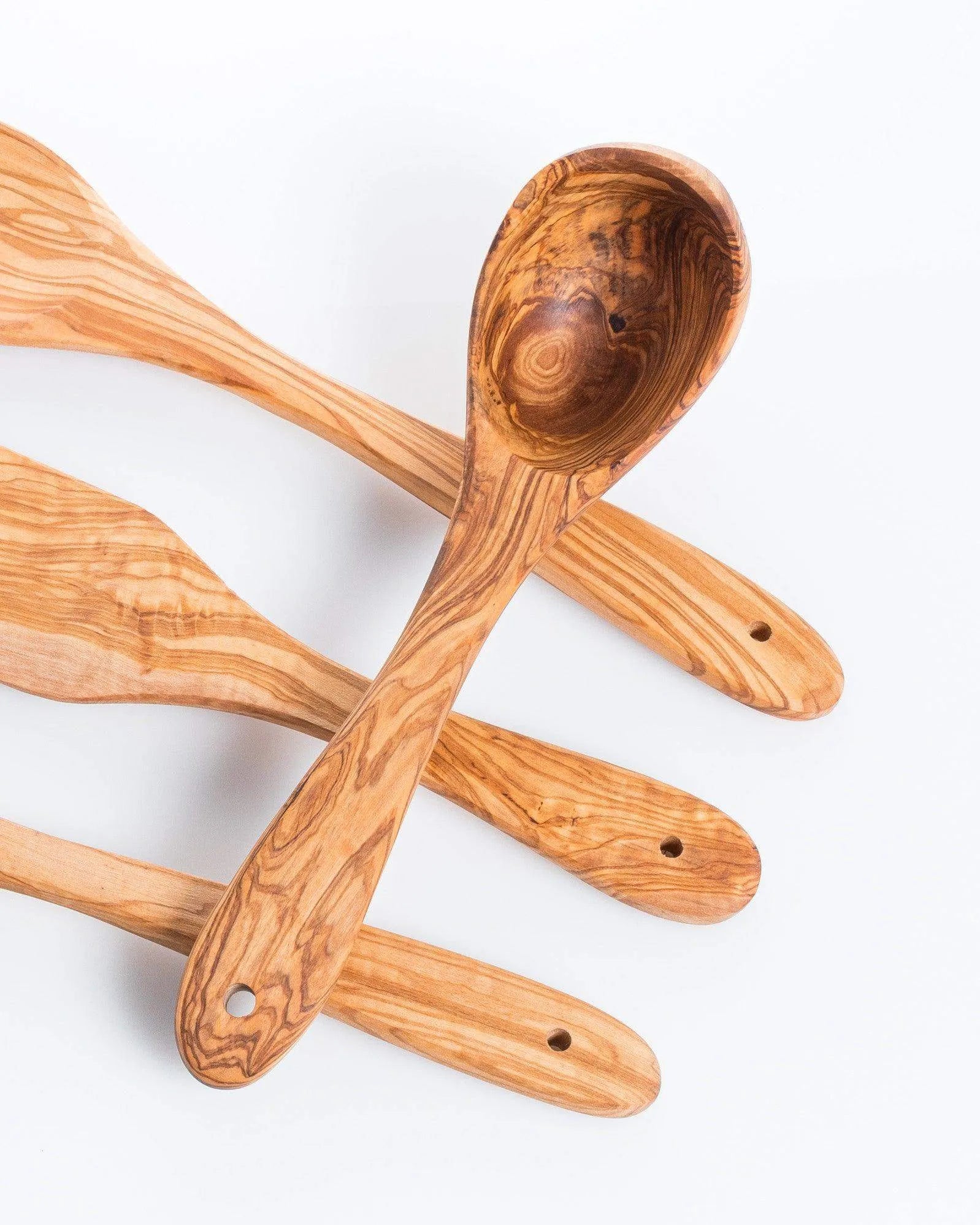 Handmade Olive Wood Ladle – Natural Serving Spoon for Soups, Stews & Sauces