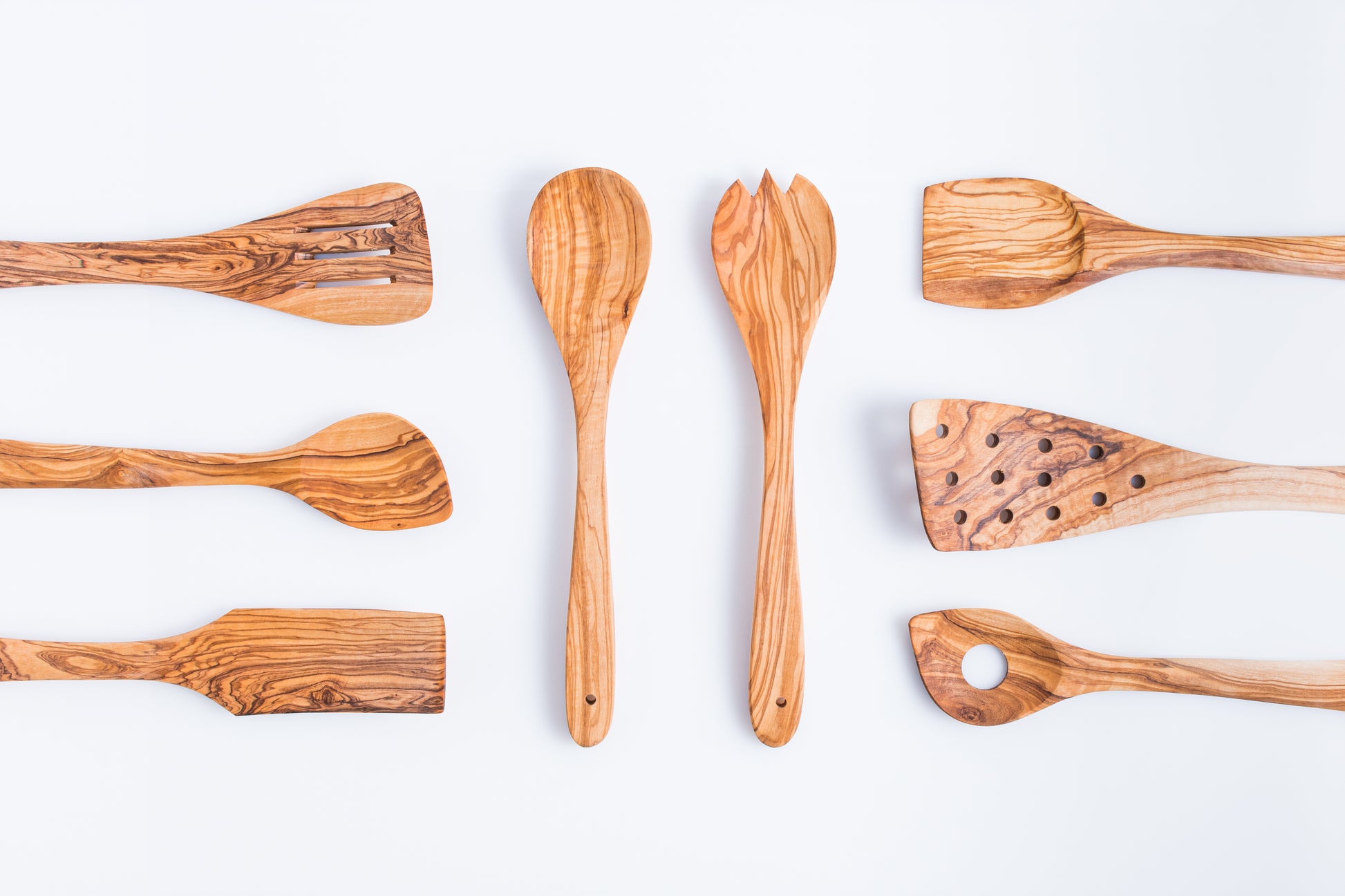 Darido Olive Wood Versatile Set - 8 Kitchen Utensils - Handmade & Eco-friendly