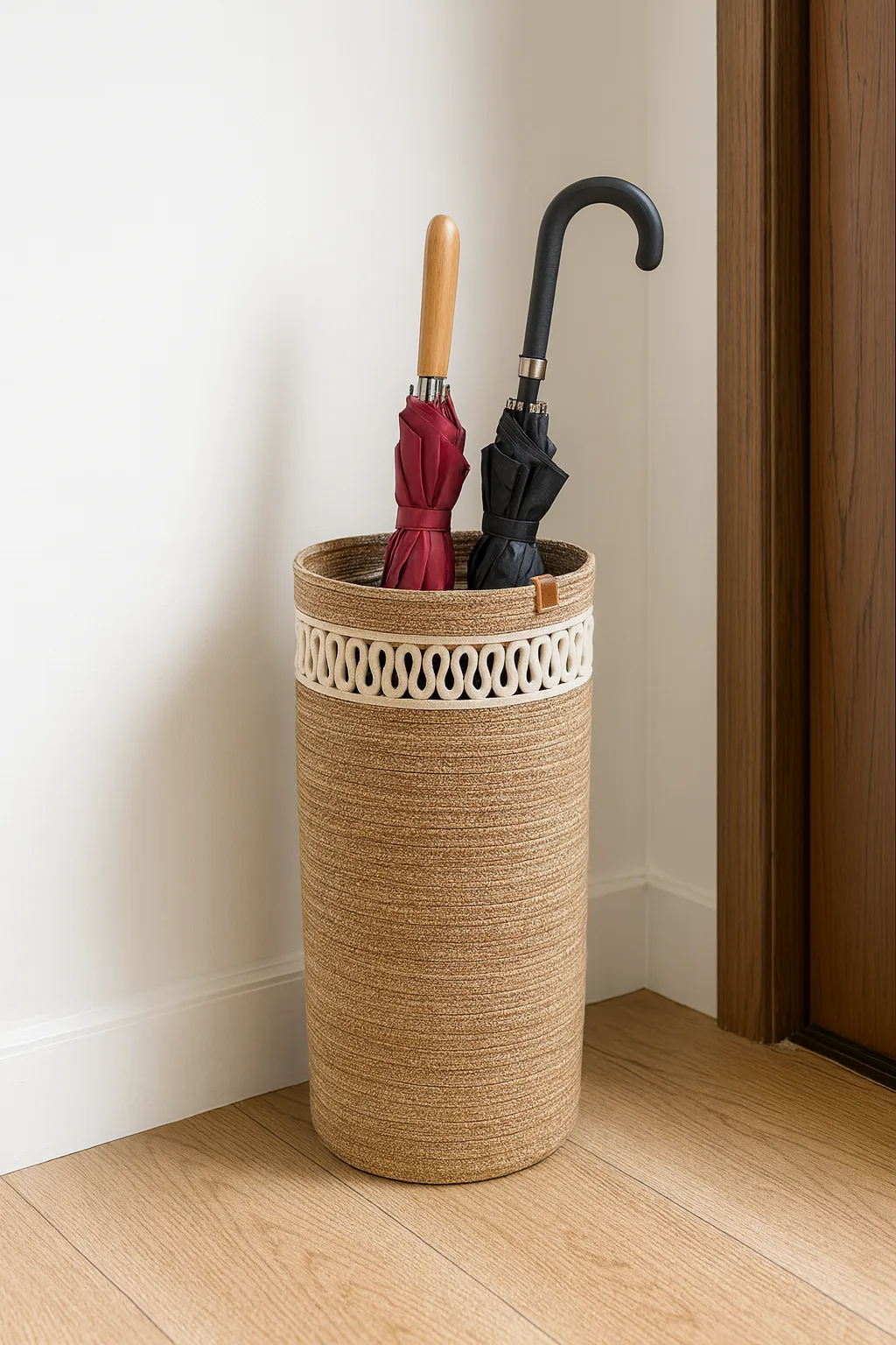 Handcrafted Braided Cotton Umbrella Holder, product view 3 of 5