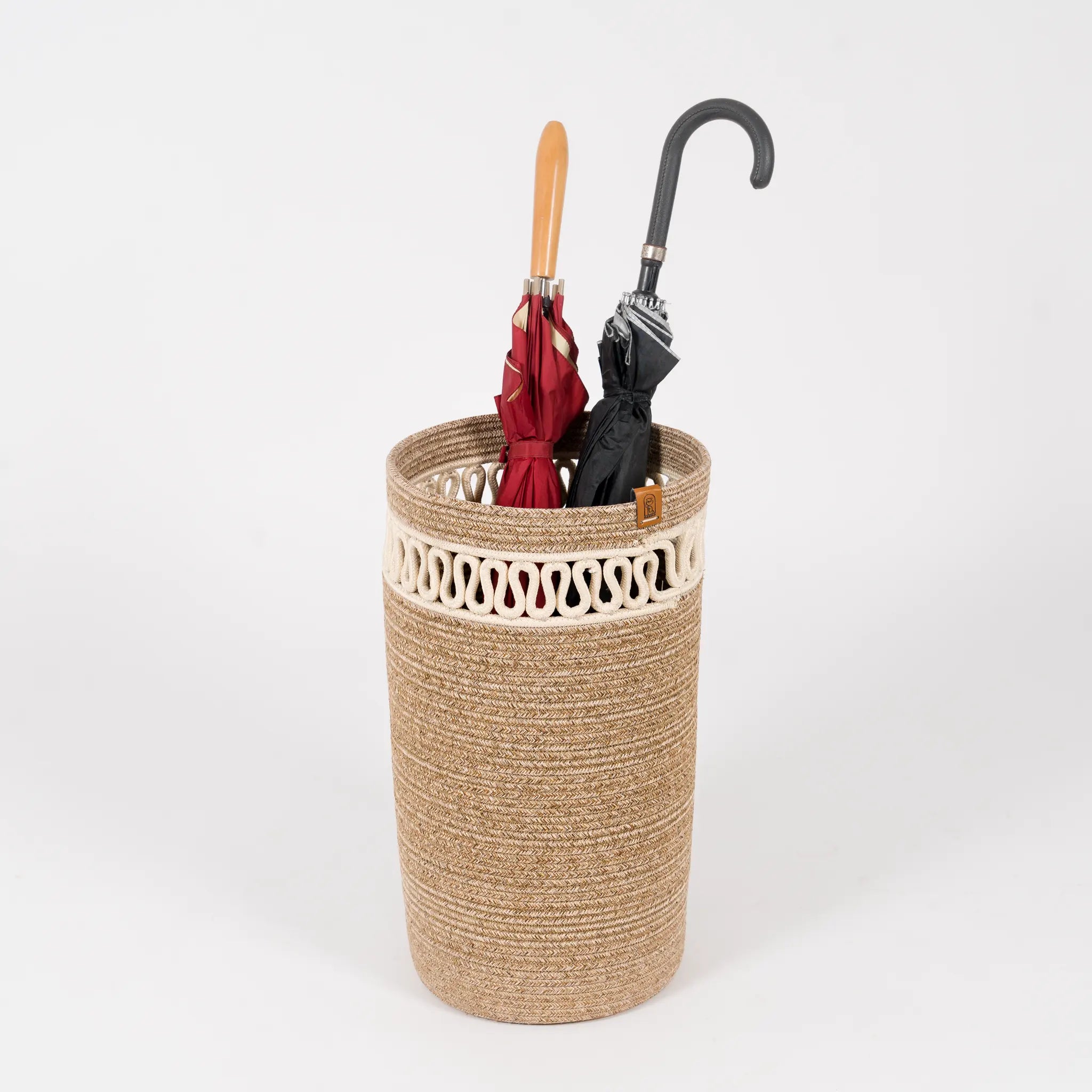 Handcrafted Braided Cotton Umbrella Holder, product view 5 of 5