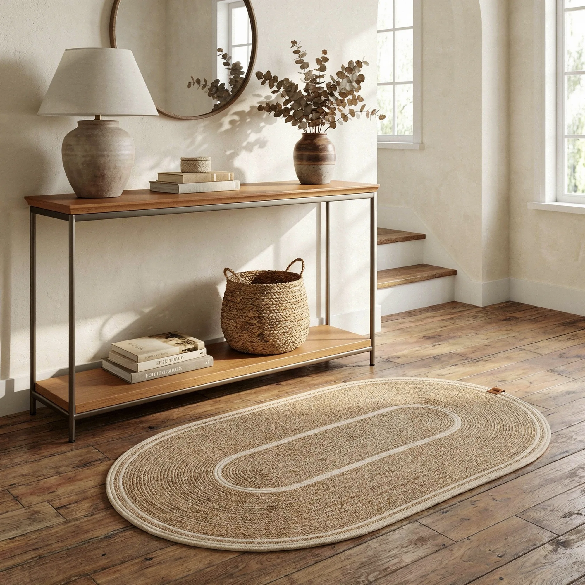 Large Oval Braided Cotton Rug 39 x 24 in, product view 3 of 10