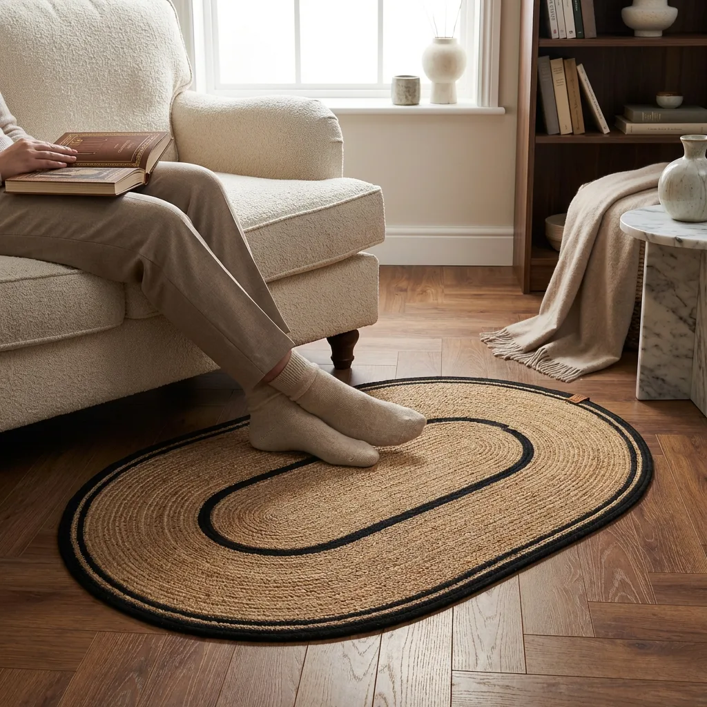 Large Oval Braided Cotton Rug 39 x 24 in, product view 4 of 10