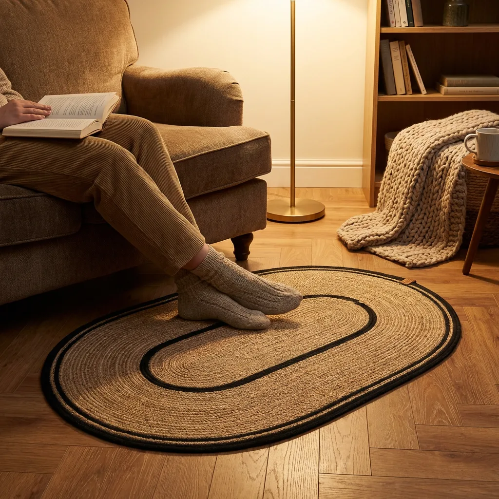 Large Oval Braided Cotton Rug 39 x 24 in, product view 5 of 10