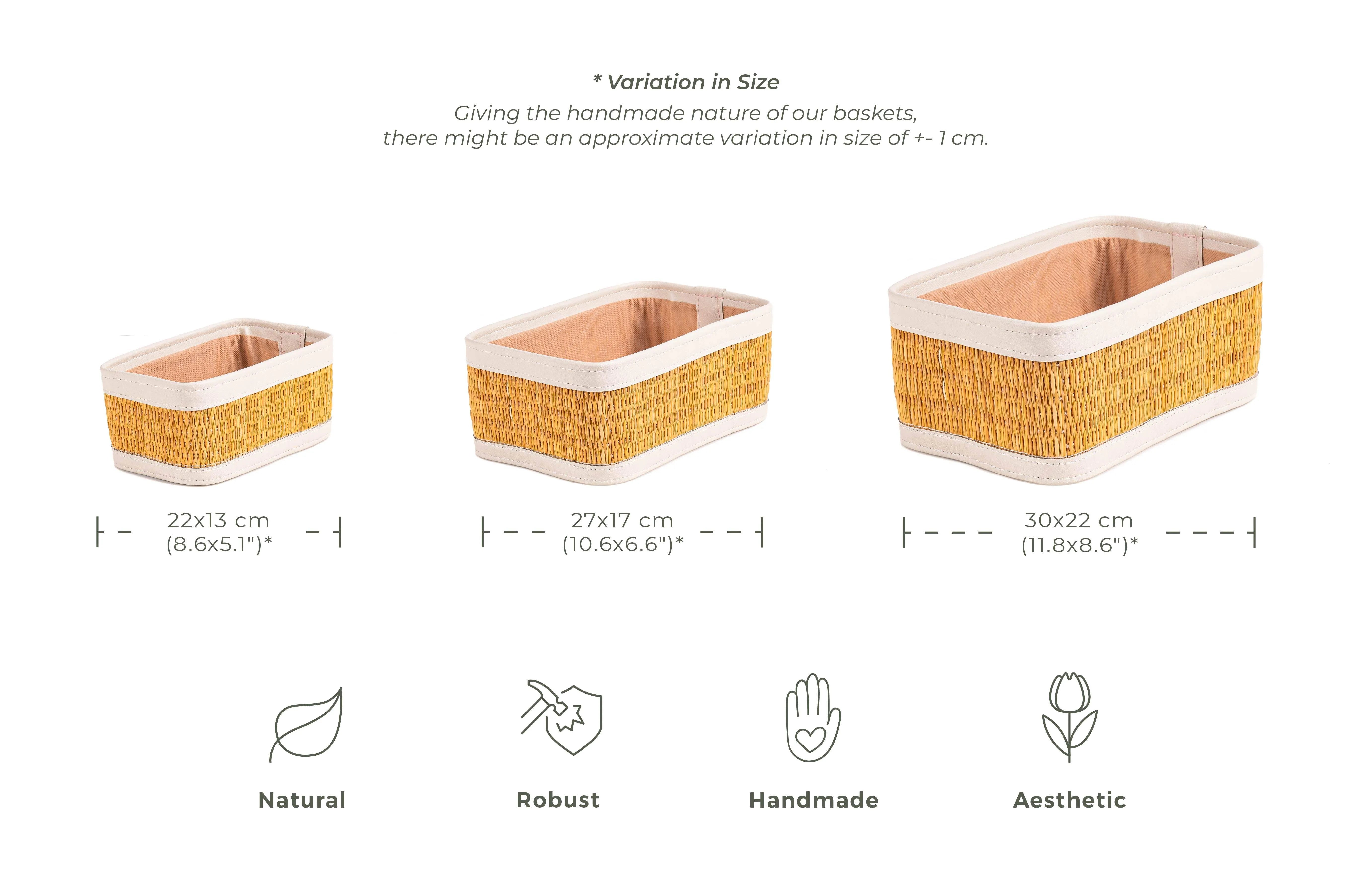 Natural Fiber Storage Boxes – Set of 3, product view 3 of 13