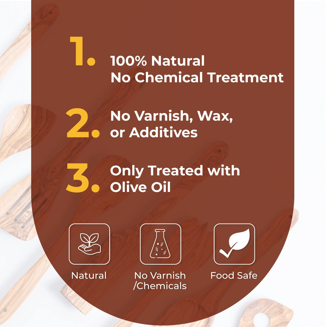 Olive Wood Kitchen Utensils – 8-Piece Set, product view 4 of 8